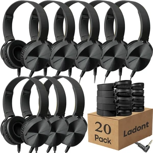20 Pack Bulk Headphones for Classroom, Kids Wired Headphone for School Students K-12, Affordable Classroom Headphones, On-Ear with 3.5mm Plug(Black) 20 Pack Bulk Headphones for Classroom, Kids Wired Headphone for School Students K-12, Affordable Classroom Headphones, On-Ear with 3.5mm Plug(Black)