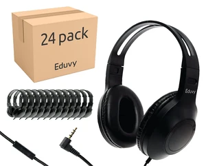 Bulk Headphones for Classroom with Microphone, Heavy-Duty School Pack Wired Headphones for Students. Teacher Must Haves Supplies from Elementary to College (24 Pack Black) Bulk Headphones for Classroom with Microphone, Heavy-Duty School Pack Wired Headphones for Students. Teacher Must Haves Supplies from Elementary to College (24 Pack Black)