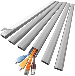 Grey Cord Hider, 85in Cord Covers for 3-4 Wires on Wall, Large Cable Hider, Premium Wire Covers for Cords on Wall, Easy Set-up Cable Cover Raceway, TV Wire Hiders Wall, W1.18 H0.67in, Grey Grey Cord Hider, 85in Cord Covers for 3-4 Wires on Wall, Large Cable Hider, Premium Wire Covers for Cords on Wall, Easy Set-up Cable Cover Raceway, TV Wire Hiders Wall, W1.18 H0.67in, Grey