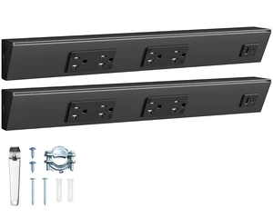 2-Pack 16 in Under Cabinet Outlet Strip, Angled Design 2×20A TR Outlets, USB-A & USB-C, Expandable Modular System, Pre-Wired Installation, Kitchen, Workshop, Black, ETL Listed 2-Pack 16 in Under Cabinet Outlet Strip, Angled Design 2×20A TR Outlets, USB-A & USB-C, Expandable Modular System, Pre-Wired Installation, Kitchen, Workshop, Black, ETL Listed