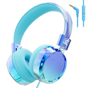 Kids Headphones with Cord with Mic, 85/94dB Safe Volume Limit HD mic, over-ear foldable, 3.5mm for iPad, tablet, computer, Kids Wired Headphones for school travel, boys girls,Aura Series Kids Headphones with Cord with Mic, 85/94dB Safe Volume Limit HD mic, over-ear foldable, 3.5mm for iPad, tablet, computer, Kids Wired Headphones for school travel, boys girls,Aura Series