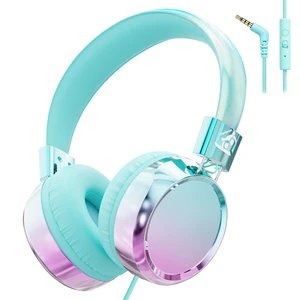Kids Headphones with Cord with Mic, 85/94dB Safe Volume Limit HD mic, over-ear foldable, 3.5mm for iPad, tablet, computer, Kids Wired Headphones for school travel, boys girls,Aura Series Kids Headphones with Cord with Mic, 85/94dB Safe Volume Limit HD mic, over-ear foldable, 3.5mm for iPad, tablet, computer, Kids Wired Headphones for school travel, boys girls,Aura Series