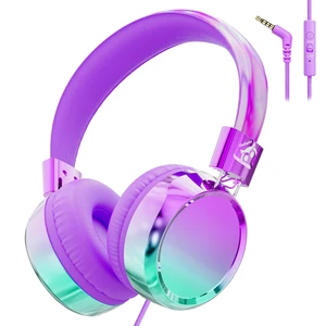 Kids Headphones with Cord with Mic, 85/94dB Safe Volume Limit HD mic, over-ear foldable, 3.5mm for iPad, tablet, computer, Kids Wired Headphones for school travel, boys girls,Aura Series Kids Headphones with Cord with Mic, 85/94dB Safe Volume Limit HD mic, over-ear foldable, 3.5mm for iPad, tablet, computer, Kids Wired Headphones for school travel, boys girls,Aura Series