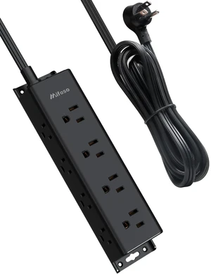Surge Protector Power Strip, 12 Widely Spaced Multi Outlets on 3 Sides 15FT Extension Cord with Multiple Outlets, Flat Plug, Wall Mount, Overload Protection, Black Surge Protector Power Strip, 12 Widely Spaced Multi Outlets on 3 Sides 15FT Extension Cord with Multiple Outlets, Flat Plug, Wall Mount, Overload Protection, Black