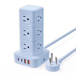 Power Strip Tower with Multiple Outlets, Tower Extension Cord with 12 AC Outlets 4 USB Ports (2 USB C), Space Saving Design, 5FT Cord Power Tower for Home, Office, Dorm - TPP20 Power Strip Tower with Multiple Outlets, Tower Extension Cord with 12 AC Outlets 4 USB Ports (2 USB C), Space Saving Design, 5FT Cord Power Tower for Home, Office, Dorm - TPP20