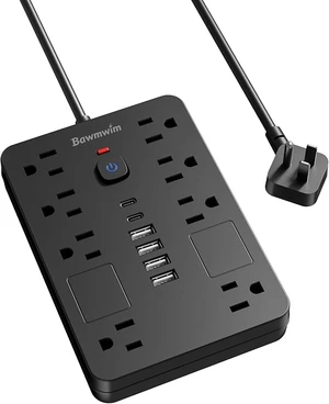 6FT Surge Protector Power Strip Extension Cord with 8 Outlets& 6 USB Ports 2 Pack 6FT Flat Plug Extension Cord with 8 AC&6 USB (2 USB C),Wall Mount Multi Plug Outlet Extender,1850J,ETL Listed 6FT Surge Protector Power Strip Extension Cord with 8 Outlets& 6 USB Ports 2 Pack 6FT Flat Plug Extension Cord with 8 AC&6 USB (2 USB C),Wall Mount Multi Plug Outlet Extender,1850J,ETL Listed