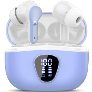 Wireless Earbuds, Bluetooth 5.4 Headphones HiFi Stereo, Bluetooth Earbuds With ENC Noise Cancelling Mic, IP7 Waterproof in Ear Earphones,48H, LED Display Ear buds for Pad Workout Sports, White Purple Wireless Earbuds, Bluetooth 5.4 Headphones HiFi Stereo, Bluetooth Earbuds With ENC Noise Cancelling Mic, IP7 Waterproof in Ear Earphones,48H, LED Display Ear buds for Pad Workout Sports, White Purple