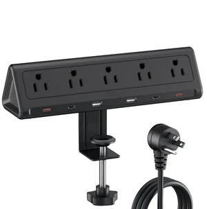 Desk Clamp Power Strip USBC, 40W Fast Charging, 10 Ft, Black Detachable Clamp,5 AC & 6 USB(4C,2A),Flat Plug Extension Cord,Desk Organizer for Home,Office,Dorm,Fits 0.5-2.1" Tabletop Edge Desk Clamp Power Strip USBC, 40W Fast Charging, 10 Ft, Black Detachable Clamp,5 AC & 6 USB(4C,2A),Flat Plug Extension Cord,Desk Organizer for Home,Office,Dorm,Fits 0.5-2.1" Tabletop Edge