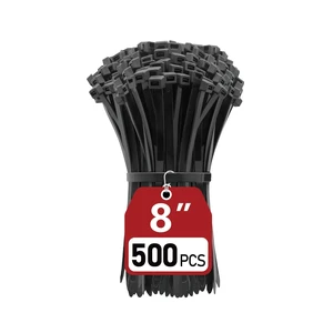 Zip Ties Heavy Duty 8 inch (500 Pack), Heavy Duty Cable Ties with 120 lb Tensile Strength for Outdoor Use, Black Wire Ties Zip Ties Heavy Duty 8 inch (500 Pack), Heavy Duty Cable Ties with 120 lb Tensile Strength for Outdoor Use, Black Wire Ties