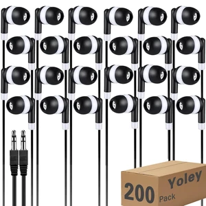 200 Packs Classroom Earbuds Bulk Headphones for Kids School Students Children, Wholesale Class Set Durable Earphones, Individually Bagged (200 Black) 200 Packs Classroom Earbuds Bulk Headphones for Kids School Students Children, Wholesale Class Set Durable Earphones, Individually Bagged (200 Black)