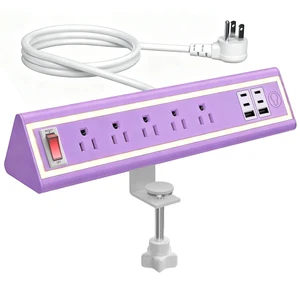 Desk Clamp Power Strip with Nightlight, 40W Fast Charging, 10FT Extension Cord, 4x20W USB-C & 2 USB Ports, 5 AC Outlets, Fits 1.69-Inch Table Edges Desk Clamp Power Strip with Nightlight, 40W Fast Charging, 10FT Extension Cord, 4x20W USB-C & 2 USB Ports, 5 AC Outlets, Fits 1.69-Inch Table Edges