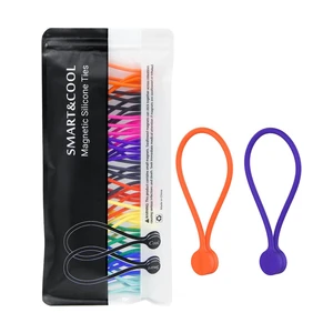 Reusable Silicone Magnetic Cable Ties, Multicolored, 30-Pack For Bundling and Organizing, Holding Stuff, Book Markers, Fridge Magnets Reusable Silicone Magnetic Cable Ties, Multicolored, 30-Pack For Bundling and Organizing, Holding Stuff, Book Markers, Fridge Magnets