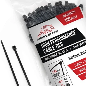 11 Inch Black Zip Ties, 50 lb Tensile Strength, 1000-Pack UV Resistant Industrial-Strength Nylon, Indoor and Outdoor Cable & Wire Management, Multi-Purpose Cable Ties, Self-Locking 11 Inch Black Zip Ties, 50 lb Tensile Strength, 1000-Pack UV Resistant Industrial-Strength Nylon, Indoor and Outdoor Cable & Wire Management, Multi-Purpose Cable Ties, Self-Locking