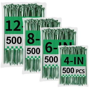 Green Zip Ties Assorted Sizes (4"+6"+8"+12"), 2000 Pack, Cable Ties UV Resistant for Garden, Plants, Fence, Holiday Lights Green Zip Ties Assorted Sizes (4"+6"+8"+12"), 2000 Pack, Cable Ties UV Resistant for Garden, Plants, Fence, Holiday Lights