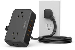 Flat Plug Extension Cord, 4AC&2A2C, 3 FT Power Strip for Travel Extension Cord with Multiple Outlets, 1625W/13A, 1.62in Wide Spaced, No Surge Protector for Cruise Ship, Room, Black Flat Plug Extension Cord, 4AC&2A2C, 3 FT Power Strip for Travel Extension Cord with Multiple Outlets, 1625W/13A, 1.62in Wide Spaced, No Surge Protector for Cruise Ship, Room, Black