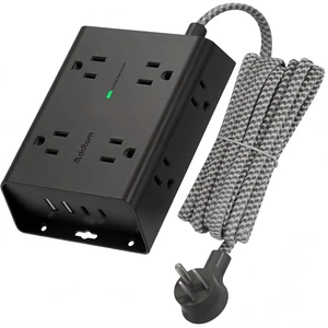 Surge Protector Power Strip, 8 Widely Outlets with 4 USB Ports (2 USB C), 10ft Extension Cord with Multiple Outlets, 3 Side Outlet Extender, Flat Plug, Wall Mount, ETL, Black Surge Protector Power Strip, 8 Widely Outlets with 4 USB Ports (2 USB C), 10ft Extension Cord with Multiple Outlets, 3 Side Outlet Extender, Flat Plug, Wall Mount, ETL, Black