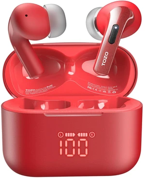 T20 Wireless Earbuds 97H Playtime, Wireless Charging LED Display Case 10mm Deep Bass Sound, Dual Mic ENC Clear Calls, IPX8 Waterproof, Bluetooth 5.3, Comfortable Fit Ear Buds For Daily Use, Red T20 Wireless Earbuds 97H Playtime, Wireless Charging LED Display Case 10mm Deep Bass Sound, Dual Mic ENC Clear Calls, IPX8 Waterproof, Bluetooth 5.3, Comfortable Fit Ear Buds For Daily Use, Red
