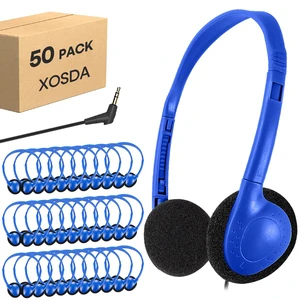 50 Pack Bulk Classroom Headphones for Kids School, Wholesale Class Set Earphones Wired Headset Adjustable with 3.5mm Jack for Students Teens Toddler Children and Adults (Dark Blue, 50 Pack) 50 Pack Bulk Classroom Headphones for Kids School, Wholesale Class Set Earphones Wired Headset Adjustable with 3.5mm Jack for Students Teens Toddler Children and Adults (Dark Blue, 50 Pack)