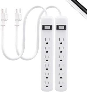 Power Strip, 2 Count, 6 Outlet Extender, Extension Cord, 1.5 Ft (Pack of 6) Power Strip, 2 Count, 6 Outlet Extender, Extension Cord, 1.5 Ft (Pack of 6)