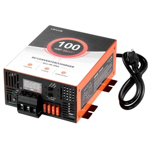 RV Power Converter, 100 Amp, 110V AC to 12V DC RV Converter Battery Charger, Multi Stage Smart Charging, 13V to 16.5V Operating Range, Compatible with Lithium & Lead Acid Battery, for Camper RV Power Converter, 100 Amp, 110V AC to 12V DC RV Converter Battery Charger, Multi Stage Smart Charging, 13V to 16.5V Operating Range, Compatible with Lithium & Lead Acid Battery, for Camper