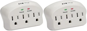 3 Outlet Portable Surge Protector Power Strip, Direct Plug in, $5,000 Insurance (SK3-0), Apple, Grey (Pack of 2) 3 Outlet Portable Surge Protector Power Strip, Direct Plug in, $5,000 Insurance (SK3-0), Apple, Grey (Pack of 2)