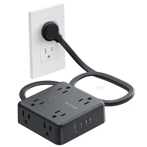 Surge Protector Power Strip, 3FT Flat Plug Extension Cord, Black 8 Outlets & 4 USB Ports(3 USB C), 1625W, 1440J, Wall Mount Outlet Extender for Home Office Dorm Room Essentials Surge Protector Power Strip, 3FT Flat Plug Extension Cord, Black 8 Outlets & 4 USB Ports(3 USB C), 1625W, 1440J, Wall Mount Outlet Extender for Home Office Dorm Room Essentials