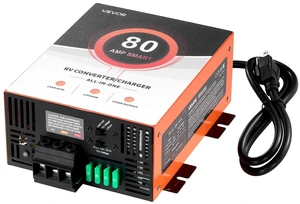 RV Power Converter, 80 Amp, 110V AC to 12V DC RV Converter Battery Charger, Multi Stage Smart Charging, 13V to 16.5V Operating Range, Compatible with Lithium & Lead Acid Battery, for Camper RV Power Converter, 80 Amp, 110V AC to 12V DC RV Converter Battery Charger, Multi Stage Smart Charging, 13V to 16.5V Operating Range, Compatible with Lithium & Lead Acid Battery, for Camper