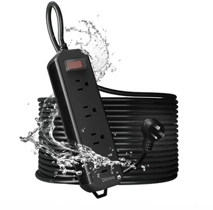 50 FT Extension Cord Outdoor, Waterproof Power Strip with 4 Outlets 1250W Shockproof Overload Protection, Flat Plug, Wall Mountable for Backyard, Patio, Christmas Lights, Black 50 FT Extension Cord Outdoor, Waterproof Power Strip with 4 Outlets 1250W Shockproof Overload Protection, Flat Plug, Wall Mountable for Backyard, Patio, Christmas Lights, Black
