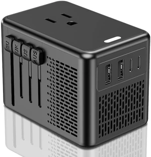 220V to 110V Voltage Converter US to Europe for Hair Dryer with Fast Charging, Power Converter Adapter Combo 2 USB A & 2 USB C, International Adapter European Travel Converter C G A I (Black) 220V to 110V Voltage Converter US to Europe for Hair Dryer with Fast Charging, Power Converter Adapter Combo 2 USB A & 2 USB C, International Adapter European Travel Converter C G A I (Black)