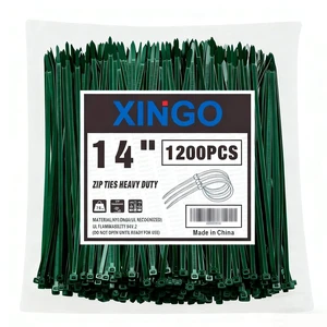 14 Inch Garden Green Zip Ties 1200PCS, 75 LBS Ultra Strong Tensile Strength, UV Resistant Cable Ties, Self-locking Plastic Ties for Indoor and Outdoor Use 14 Inch Garden Green Zip Ties 1200PCS, 75 LBS Ultra Strong Tensile Strength, UV Resistant Cable Ties, Self-locking Plastic Ties for Indoor and Outdoor Use