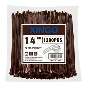14 Inch Brown Zip Ties 1200 PCS, 75 LBS Ultra Strong Tensile Strength, UV Resistant Cable Ties, Self-locking Plastic Ties for Indoor and Outdoor Use 14 Inch Brown Zip Ties 1200 PCS, 75 LBS Ultra Strong Tensile Strength, UV Resistant Cable Ties, Self-locking Plastic Ties for Indoor and Outdoor Use