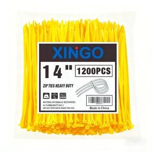 14 Inch Yellow Zip Ties 1200 PCS, 75 LBS Ultra Strong Tensile Strength, UV Resistant Cable Ties, Self-locking Plastic Ties for Indoor and Outdoor Use 14 Inch Yellow Zip Ties 1200 PCS, 75 LBS Ultra Strong Tensile Strength, UV Resistant Cable Ties, Self-locking Plastic Ties for Indoor and Outdoor Use