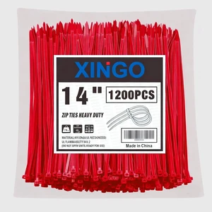 14 Inch Red Zip Ties 1200 PCS, 75 LBS Ultra Strong Tensile Strength, UV Resistant Cable Ties, Self-locking Plastic Ties for Indoor and Outdoor Use 14 Inch Red Zip Ties 1200 PCS, 75 LBS Ultra Strong Tensile Strength, UV Resistant Cable Ties, Self-locking Plastic Ties for Indoor and Outdoor Use