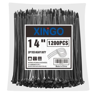 14 Inch Black Zip Ties 1200 PCS, 75 LBS Tensile Strength, UV Resistant Cable Ties, Self-locking Plastic Ties for Indoor and Outdoor Use 14 Inch Black Zip Ties 1200 PCS, 75 LBS Tensile Strength, UV Resistant Cable Ties, Self-locking Plastic Ties for Indoor and Outdoor Use