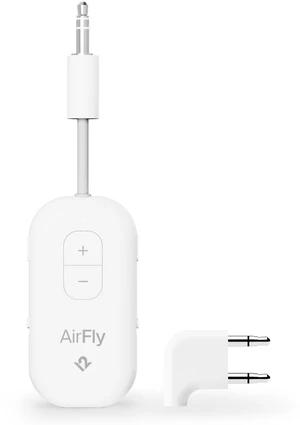 AirFly Pro 2 Deluxe, Wireless Bluetooth Adapter, White Pair 2 AirPods or Wireless Headphones 3.5mm AUX Bluetooth Transmitter/Receiver for Cars, Boats, Treadmills, TVs, Airplane AirFly Pro 2 Deluxe, Wireless Bluetooth Adapter, White Pair 2 AirPods or Wireless Headphones 3.5mm AUX Bluetooth Transmitter/Receiver for Cars, Boats, Treadmills, TVs, Airplane