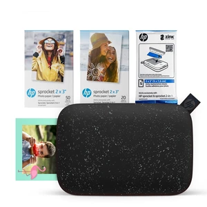 Sprocket 2x3 Instant Smartphone Photo Printer 75 Sheets Bundle - Bluetooth Portable Color Wireless Mobile Printer (Black) Zink Sticky-Back Photos Sprocket 2x3 Instant Smartphone Photo Printer 75 Sheets Bundle - Bluetooth Portable Color Wireless Mobile Printer (Black) Zink Sticky-Back Photos