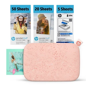 Sprocket 2x3 Instant Smartphone Photo Printer 75 Sheets Bundle - Bluetooth Portable Color Wireless Mobile Printer (Pink) Zink Sticky-Back Photos Sprocket 2x3 Instant Smartphone Photo Printer 75 Sheets Bundle - Bluetooth Portable Color Wireless Mobile Printer (Pink) Zink Sticky-Back Photos