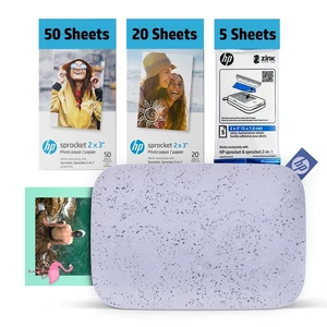 Sprocket 2x3 Instant Smartphone Photo Printer 75 Sheets Bundle - Bluetooth Portable Color Wireless Mobile Printer (Purple) Zink Sticky-Back Photos Sprocket 2x3 Instant Smartphone Photo Printer 75 Sheets Bundle - Bluetooth Portable Color Wireless Mobile Printer (Purple) Zink Sticky-Back Photos