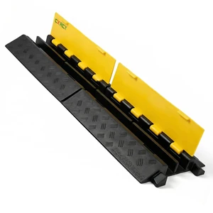 Rubber Ramp Cable Protector Ramps Wire Hose Protective 2 Channel Traffic Rubber Plastic Cord Cover Speed Bump for Asphalt Concrete Gravel Driveway Outdoor, 1 Pack Rubber Ramp Cable Protector Ramps Wire Hose Protective 2 Channel Traffic Rubber Plastic Cord Cover Speed Bump for Asphalt Concrete Gravel Driveway Outdoor, 1 Pack
