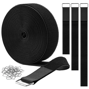 1.5"x16ft Hook and Loop Straps with 15 Metal Buckles, Adjustable Fastening Cable Straps, Cut-to-Length Cinch Strap, Reusable Nylon Securing Cord Ties for Organizer or Storage, Black 1.5"x16ft Hook and Loop Straps with 15 Metal Buckles, Adjustable Fastening Cable Straps, Cut-to-Length Cinch Strap, Reusable Nylon Securing Cord Ties for Organizer or Storage, Black