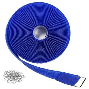 1"x16ft Hook and Loop Straps with 25 Metal Buckles, Adjustable Fastening Cable Straps, Cut-to-Length Cinch Strap, Reusable Nylon Securing Cord Ties for Organizer or Storage, 1 inch Wide,Blue 1"x16ft Hook and Loop Straps with 25 Metal Buckles, Adjustable Fastening Cable Straps, Cut-to-Length Cinch Strap, Reusable Nylon Securing Cord Ties for Organizer or Storage, 1 inch Wide,Blue