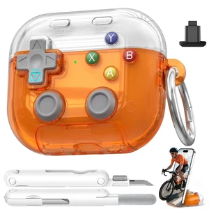 for AirPods 5/4 Case (2026/2024) with Safety Lock-Clear Orange with Pressable Button, As Phone Stand,Two-Piece Design,Support Wireless,Cool Funny Gifts Case for Women Men to Relief Stress for AirPods 5/4 Case (2026/2024) with Safety Lock-Clear Orange with Pressable Button, As Phone Stand,Two-Piece Design,Support Wireless,Cool Funny Gifts Case for Women Men to Relief Stress