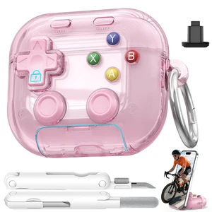 for AirPods 5/4 Case (2026/2024) with Safety Lock-Clear Pink with Pressable Button, As Phone Stand,Two-Piece Design,Support Wireless,Cool Funny Gifts Case for Women Men to Relief Stress for AirPods 5/4 Case (2026/2024) with Safety Lock-Clear Pink with Pressable Button, As Phone Stand,Two-Piece Design,Support Wireless,Cool Funny Gifts Case for Women Men to Relief Stress