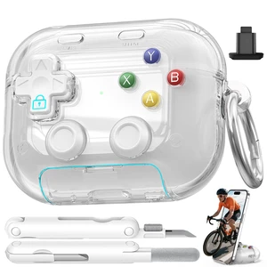 for AirPods Pro 3 Case Cover 2025 with Safety Lock-Clear White with Pressable Button, As Phone Stand,Two-Piece Design,Support Wireless,Cool Funny Gifts Case for Women Men to Relief Stress for AirPods Pro 3 Case Cover 2025 with Safety Lock-Clear White with Pressable Button, As Phone Stand,Two-Piece Design,Support Wireless,Cool Funny Gifts Case for Women Men to Relief Stress