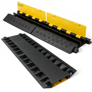 Cable Ramp 2 Pack 2 Channel 22000lbs Axle Capacity Floor Cable Cord Protector, Black & Yellow Speed Bumps Hose Protector Ramps for Wire/Hose/Pipe Hider Driveway &Outdoor 30.7L x 9.45W x 1.69H in Cable Ramp 2 Pack 2 Channel 22000lbs Axle Capacity Floor Cable Cord Protector, Black & Yellow Speed Bumps Hose Protector Ramps for Wire/Hose/Pipe Hider Driveway &Outdoor 30.7L x 9.45W x 1.69H in