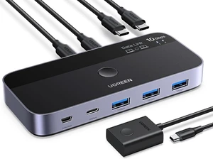 UGREEN 10 Gbps USB-C Switch Support File Sync & Cross-Screen Drag, USBC 3.2 Switch 2 Computers Share 4 USB 3.2 Gen 2 Ports, USB Switcher Selector Sharing Keyboard and Mouse with Controller UGREEN 10 Gbps USB-C Switch Support File Sync & Cross-Screen Drag, USBC 3.2 Switch 2 Computers Share 4 USB 3.2 Gen 2 Ports, USB Switcher Selector Sharing Keyboard and Mouse with Controller