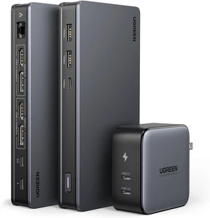 UGREEN USB C Docking Station with 100W GaN Charger, DisplayLink 9-in-1 4K@60hz Dual Monitor Dock for Mac & Windows with 2 DP & 2 HDMI, 10 Gbps USB C & USB-A, 100W PD, Gigabit Ethernet w/100W Charger UGREEN USB C Docking Station with 100W GaN Charger, DisplayLink 9-in-1 4K@60hz Dual Monitor Dock for Mac & Windows with 2 DP & 2 HDMI, 10 Gbps USB C & USB-A, 100W PD, Gigabit Ethernet w/100W Charger