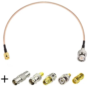 SMA Male to BNC Male RF Coaxial Cable Kit 50 Ohm RG316 with SMA to BNC Adapter Kit for RF Applications Wireless LAN Devices Wi-Fi Radios and External Antennas 3ft + 5pcs SMA Male to BNC Male RF Coaxial Cable Kit 50 Ohm RG316 with SMA to BNC Adapter Kit for RF Applications Wireless LAN Devices Wi-Fi Radios and External Antennas 3ft + 5pcs
