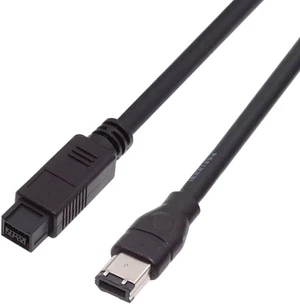9 PIN / 6 PIN BETA FireWire 800 - FireWire 400 9-6 Cable IEEE 1394B 1.8m Black 9 PIN / 6 PIN BETA FireWire 800 - FireWire 400 9-6 Cable IEEE 1394B 1.8m Black