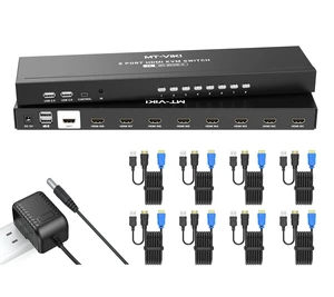 KVM Switch HDMI 8 Port, MT-VIKI 4K@30Hz USB HDMI KVM Switch 8 in 1 Out w/KVM Cables, 4 USB 2.0 Hubs Desktop Selector IR Remote & Rack Ears KVM Switch HDMI 8 Port, MT-VIKI 4K@30Hz USB HDMI KVM Switch 8 in 1 Out w/KVM Cables, 4 USB 2.0 Hubs Desktop Selector IR Remote & Rack Ears